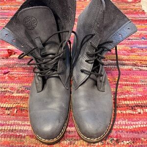Roots Black Lace Up Boots